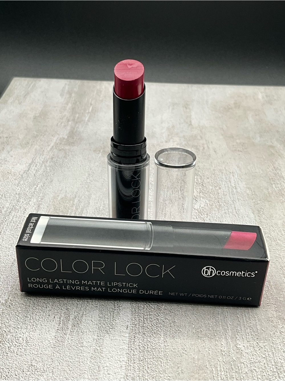 Bh cosmetics color lasting matte lipstick dark rose new